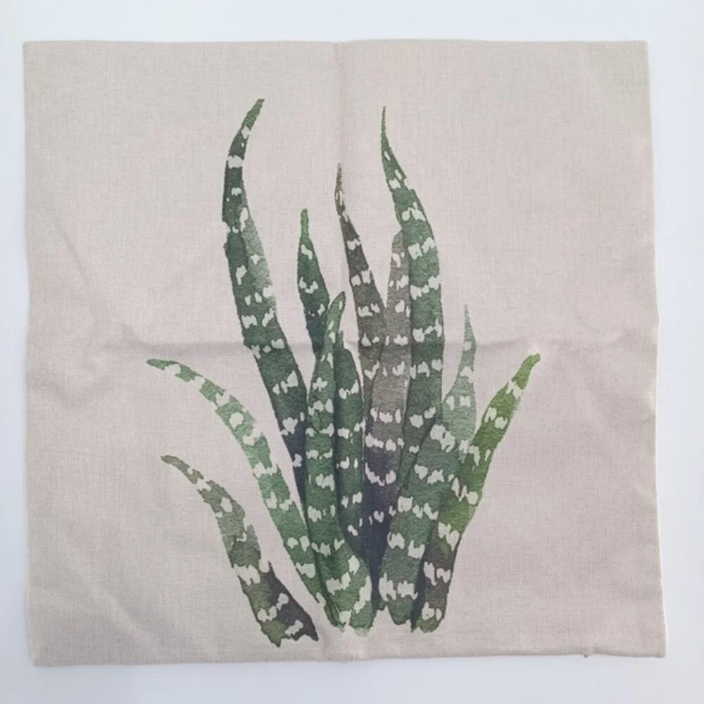 Decorative Farmhouse Green Plant Pillow Covers | Set of 6 | 18